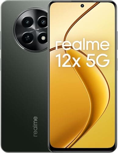 Image of realme 12x 5G Smartphone 4+128GB, 6.72 Inch Smartphone, 50MP AI Camera, 5G Dual Standby, 120Hz Display, 5000mAh Battery, Dimensity 6100+ Processor, Black (without Adapter)