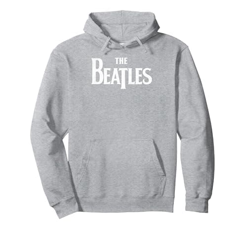 Image of The Beatles - Classic Logo Pullover Hoodie, Adult Unisex, Heather Grey, Small