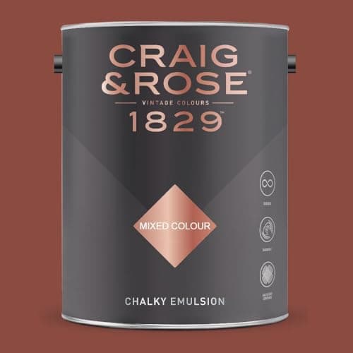 Image of Paint Stop CRAIG & ROSE 1829 CHALKY EMULSION ARABIAN RED 5L