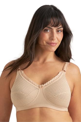 Image of Miss Mary of Sweden Cotton Dots Women's Non-Wired Supportive Bra with Pattern Beige 36G