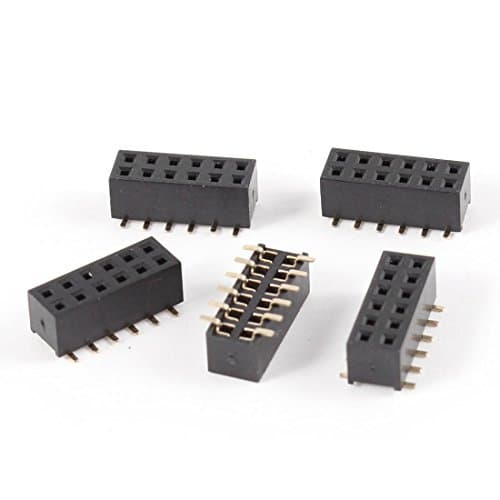 Image of sourcing map 5Pcs Double Row 2mm Pitch 2x6 Pins SMT Surface Mounted Devices Female Header Socket