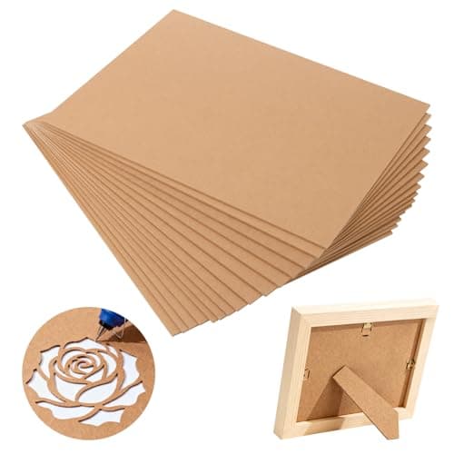 Image of HONYUET A3 MDF Wood Boards Sheets, 40 x 30cm, 15 Pieces, 3mm Medium Density Fibreboard for Engraving, Painting, Modelling