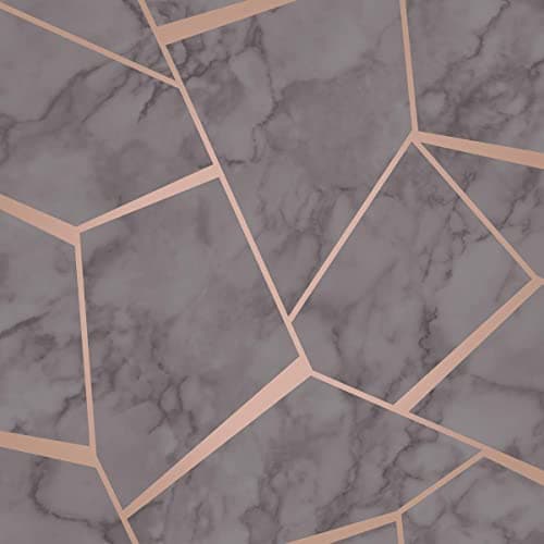 Image of Fine Decor Fine Decor Heavyweight Wallpaper Fractal Marble Charcoal FD42266 Full Roll