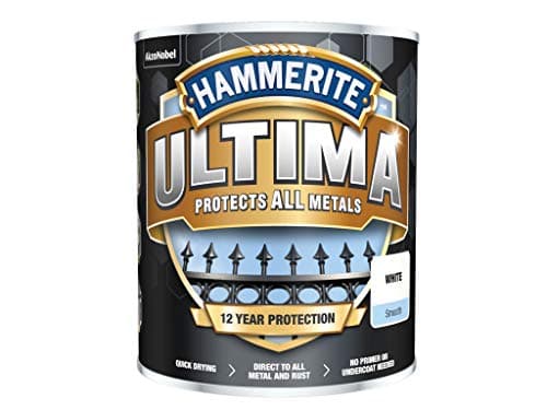 Image of Hammerite Ultima Smooth Metal Paint - 750ml - White, (Pack of 1), HMMUMSWH750