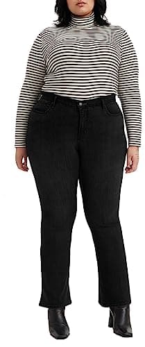 Image of Levi's Women's Plus Size 315 Shaping Bootcut Jeans, Soft Black, 18 M