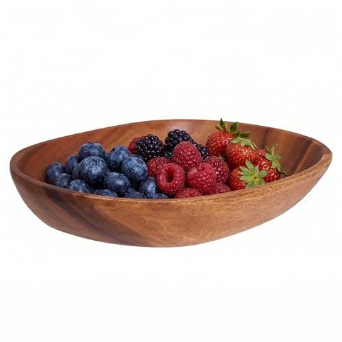 Image of Premier Housewares Acacia Wood Oval Mini Tray – Natural Wooden Serving Dish for Snacks & Condiments (18 x 12 x 2.5 cm)