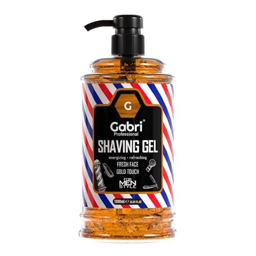 Image of Gabri Shaving Gel 1000ml, Transparent, No Foam, Moisturizing Ultra Sensitive Shaving Gel for Men, Soothes, Protects, Clean Skin, Professional Barbers & Traditional Shaving (Gold Touch)