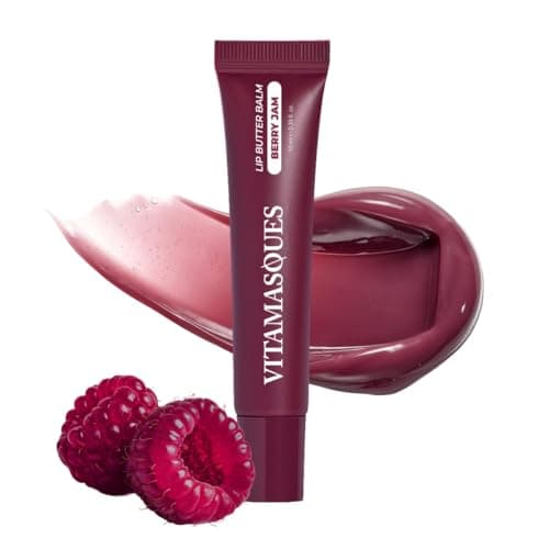 Image of Vitamasques Peptide Lip Balm for Dry Cracked Lips, Moisturising & Hydrating Tinted Lip Balm, Korean Lip Mask Plumping Lip Treatment for Dry Lips - Berry Jam, Made in Korea, 0.33 fl oz