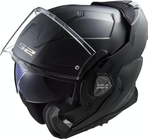 Image of LS2 FF901 Advant X Modular Motorcycle Helmet. 180° Flip Front Dual Visor Full Face Motorbike Helmet. ECE 22.06 Certified. MATT BLACK - (XL)