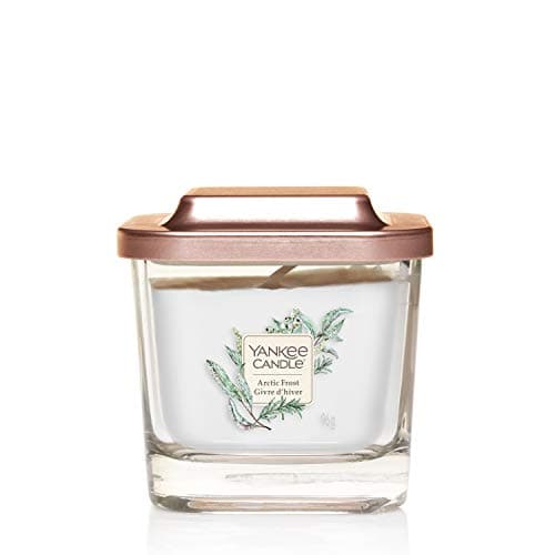 Image of Yankee Candle Elevation Collection Small 1-Wick Square Scented Candle with Platform Lid, Arctic Frost