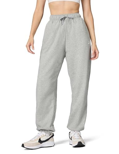 Image of NIKE DQ5800-063 W NSW Club FLC MR OS Pant Pants Women's DK Grey Heather/White Size 2XL-S