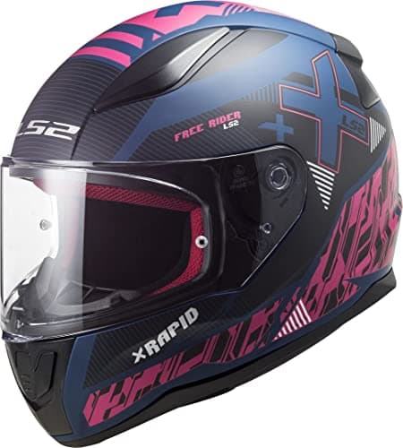 Image of LS2 FF353 Rapid Full Face Motorbike Helmet Xtreet (X-Small, Xtreet Matt Blue Purple)