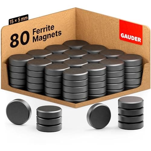 Image of GAUDER Magnets for Whiteboard, Notice Board & more (15 x 5 mm) | 80x Magnets for Crafts | Fridge Magnets