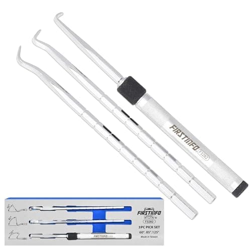 Image of FIRSTINFO F3282 Patented Adjustable 8-Level Length Precision O-Ring Seal Pick Hook Set – Durable Gasket Removal and Pulling Tools