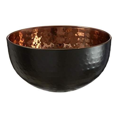 Image of Premier Housewares Mixology Hammered Bowl Ornament, Stainless Steel, Copper/Black - Small