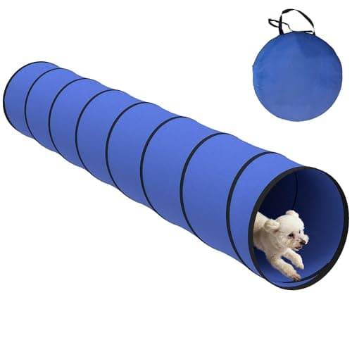 Image of PawHut Dog Tunnel, 300 x 50 cm, Foldable Play Tunnel with 4 Ground Pegs and Carry Bag, Tear-Resistant Outdoor Dog Agility Equipment for Small Medium Breeds, Blue