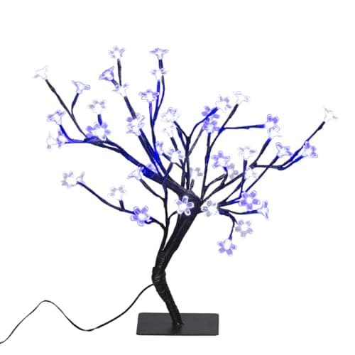 Image of The Christmas Workshop 45 cm 48 LED Blossom Tree, Blue/ White