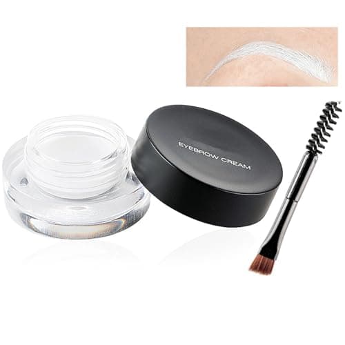 Image of White Eyebrow Gel, Brow Pomade, Brow Dye with Brush, Christmas Makeup Waterproof Long Lasting Tinted Brow Gel, Smudge-Proof Sweat Resistant Brow Cream