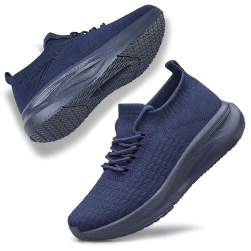 Image of Raoendis Mens Trainers Running Shoes Sports Shoes Walking Sneaker, Lightweight Comfortable Gym Sports Jogging Tennis Training Shoes Athletic Fashion Blue Size 8