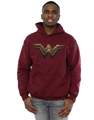 Image of Absolute Cult DC Comics Men's Wonder Woman Logo Hoodie Burgundy Large
