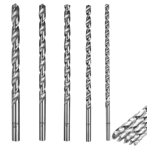 Image of 5 PCS 200MM Extra Long Hss Drill Bit Set, Twist Drill Bits Straight Shank Tool Drill Bit 4 mm/ 5 mm / 6 mm / 8 mm / 10 mm, Long High-Speed Steel Wood Drill Bits