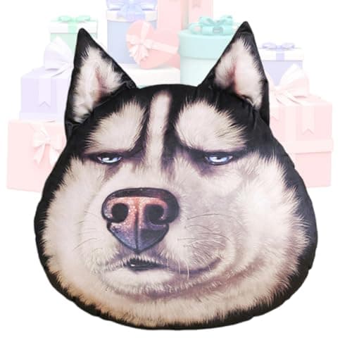 Image of Husky Plush - 40cm PP Cotton | Cute Dog Plush Pillow | Dog Cushion Doll | Soft Stuffed Animal Throw Pillow | Funny Simulation Husky Toy For Bed Living Room Sofa Car Home Decor Gift