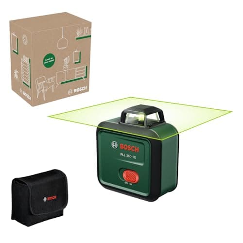 Image of Bosch Plane Laser PLL 360-1G (360° Green Laser, self-Levelling, ±0.4 mm/m Accuracy, Integrated Rechargeable Li-ion Battery, USB-C® Charging, in E-Commerce Cardboard Box)