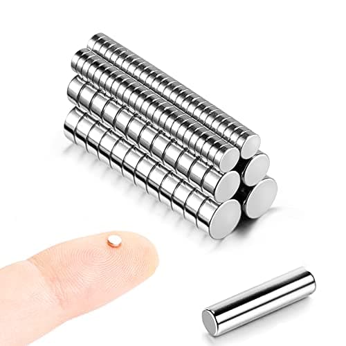 Image of 100 MEALOS Mini Magnets - 50pcs 3X1mm, 25pcs 4x2mm, 25pcs 5x2mm - Small Round Little Tiny Thin Magnets for Miniatures Small Model Hobby Crafts
