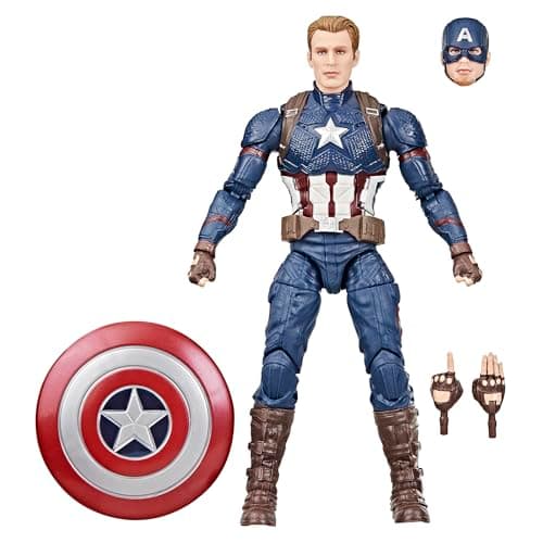 Image of Marvel Legends Series Captain America, Avengers: Endgame Collectible 15-cm Action Figure, Red, White, Blue
