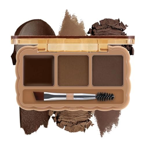 Image of Boobeen Eyebrow Palette, 3 Colors Brow Powder Kit, Eye Brow Pomade with Double-ended Brush, Long-lasting Eye Makeup Kit, Sculpt & Define Brows, for Beginners