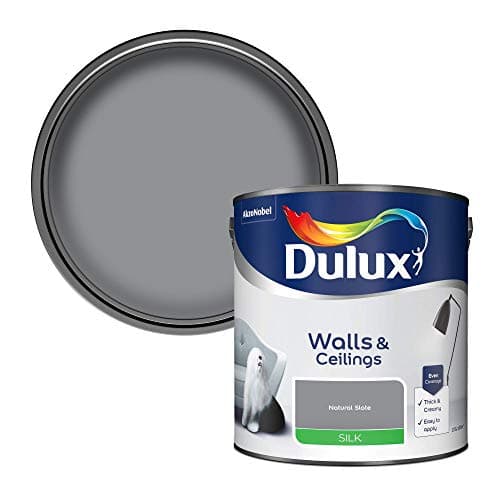 Image of Dulux Silk Emulsion Paint For Walls And Ceilings - Natural Slate 2.5 Litres