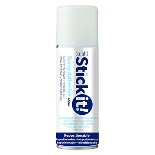 Image of Stick it Spray Adhesive, Repositionable, Clear, 400ml, Spray Glue for Home and Craft Projects, Strong Bond Set and Long Lasting, Ideal for Paper, Cards, Photographs, Rubber, Fabrics