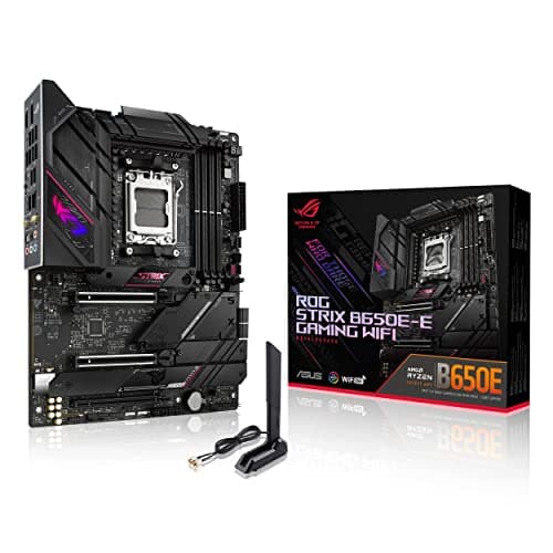 Image of ASUS ROG Strix B650E-E Gaming AMD Ryzen AM5 ATX Motherboard (VRM 16+2 Phases, DDR5, 4 M.2 Slots, PCIe 5.0, WiFi 6E, 2.5G LAN, USB 3.2 Gen 2x2 Type C, Rear I/O Ports, Aura Sync RGB)