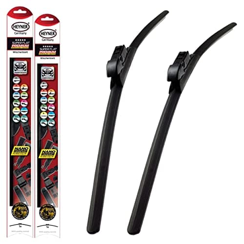 Image of Fits Skoda Octavia 2012-2020 Heyner Germany Aero Flat Windscreen Wiper Blades Replacement Front Set Model Size 24"19"