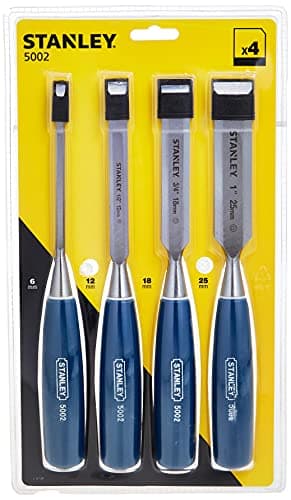 Image of STANLEY 4 Piece Steel Blade Chisel Set Includes 6/12/18/25mm, 0-16-129