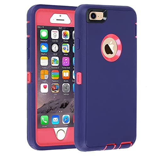Image of smartelf Case for iPhone 6/6s Heavy Duty With Built-in Screen Protector Shockproof Dust Drop Proof Protective Cover Hard Shell for Apple iPhone 6/6s 4.7 inch-Light Purple/Pink