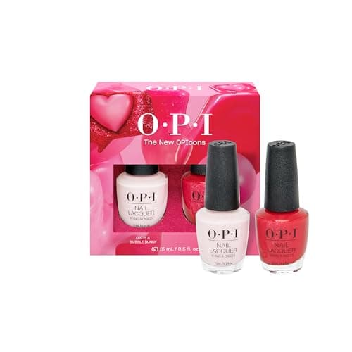 Image of OPI The New OPIcons Nail Lacquer Collection - Long-Lasting, Quick Dry Luxury Varnish for Manicure & Pedicure - 2 Piece Duo Set - OPI'm a Bubble Bunny & Big Apple Energy (2x15ml)