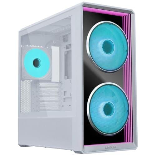 Image of Lian Li LANCOOL 217 Infinity Mid-Tower PC Case – Tempered Glass Infinity Mirror Front Panel, Dual 170mm ARGB Fans, Modular PSU Mount, 380mm GPU Clearance, SSI-EEB Support, Adjustable I/O White