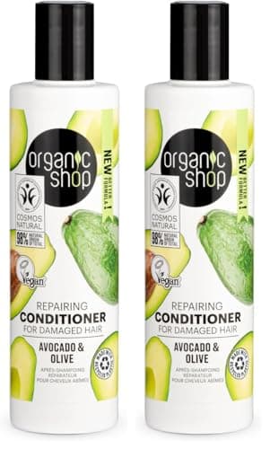 Image of Organic Shop Damaged Hair Repairing Conditioner Avocado and Olive, 280 ml (Pack of 2)