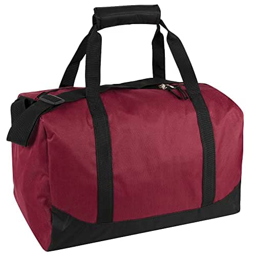 Image of Trail maker 30 Liter, 17 Inch Canvas Duffle Bags for Men and Women -Travel Weekender Overnight Carry-On Shoulder Duffel Tote Bags (Red)