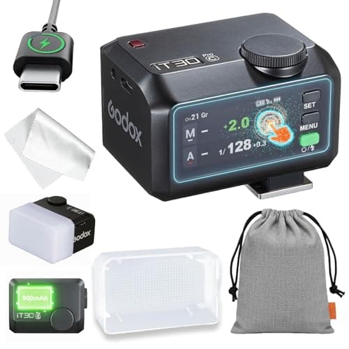 Image of Godox iT30Pro F TTL Mini Camera Flash with White Diffuser, iT30 Pro F 2.4G HSS 1/8000s TTL Wireless Flash, Compatible with Fujifilm X100VI XT5 XM5 XT30 II XT50 XS20 XS10 X-E4 X-T4 X-T3 GFX50R