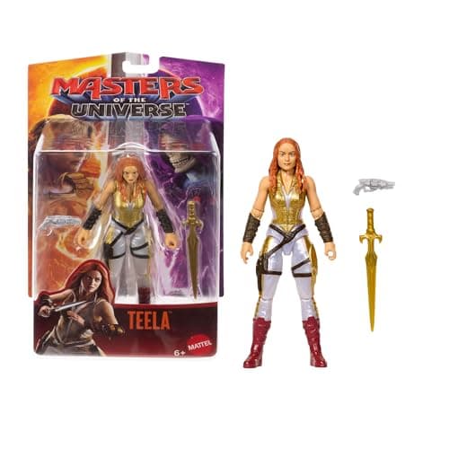Image of Masters of the Universe 2026 Movie Teela 5.5 Inch Action Figure Toy, Content Accurate Camila Mendes, 14 Movable Joints & Sword, Heroic Warrior Goddess, JKH90