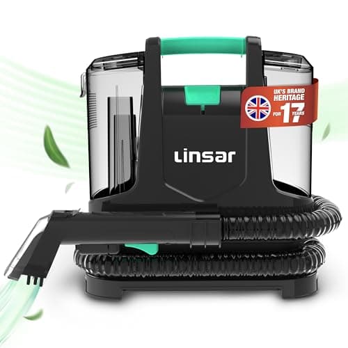 Image of Linsar - Carpet Cleaner - Portable Carpet Washer & Vacuum Machine - 1L Dual Tank Technology - Wet & Dry Vacuum Cleaner for Car Seat, Sofa, Upholstery & Stair - with 2 Accessories - 400 Watt