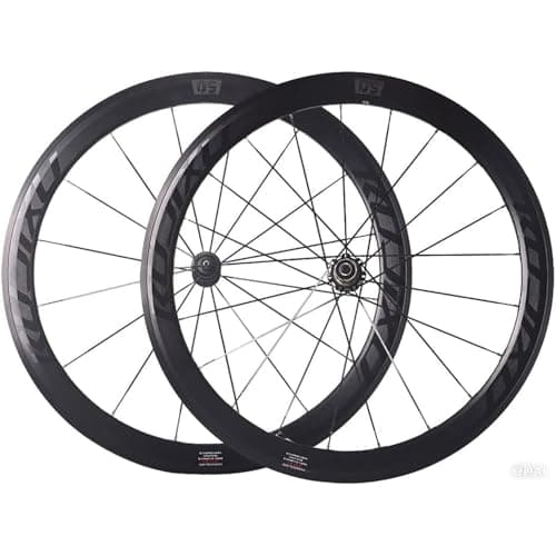 Image of Silver,700C Bicycle Front and Rear Wheel C/V/Rim Brake Road Bike Wheelset 50MM Double-Walled Bicycle Rims Carbon Hub 8/9/10/11-Speed Cassette 100/130MM QR