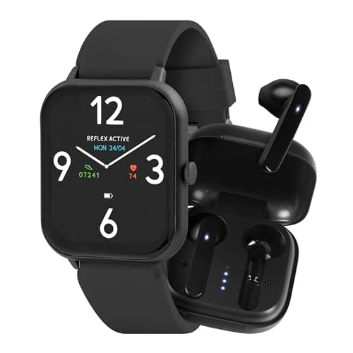 Image of Reflex Active Series 17 Black Strap Smart Watch and True Wireless Sound Earbud Set