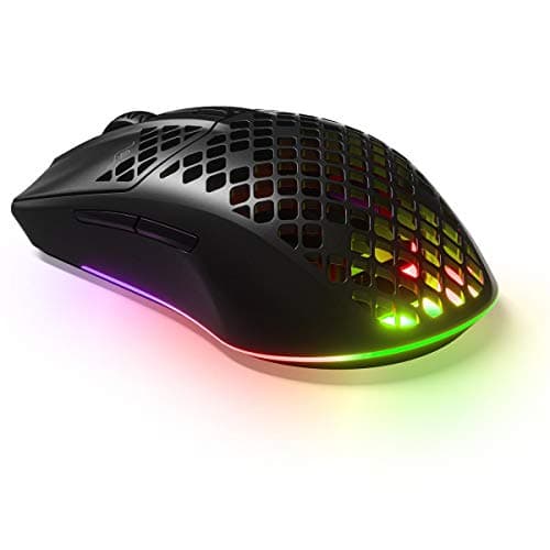 Image of steelseries Steelseries Aerox 3 Wireless Gaming Mouse, Ultra-Lightweight 66g Bluetooth 2.4GHz Quantum 2.0 Wireless, 200+ Hours of Battery, RGB, Not Sold in Japan, Black (Renewed)