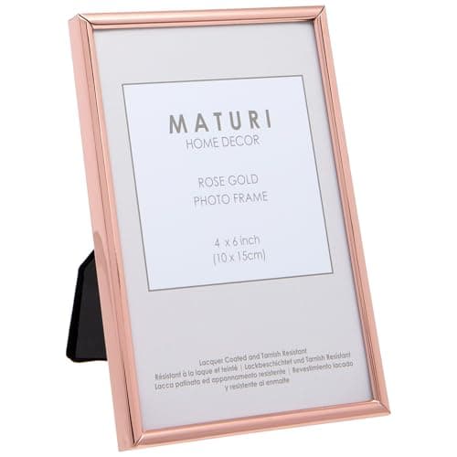 Image of Maturi Rose Gold Coloured Photo Frame - Thin Edge, 4 x 6-inch (10 x 15cm)