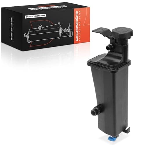 Image of Frankberg Radiator Coolant Expansion Tank with Cap and Sensor Compatible with 3 Series E46 316-330 1.6L-3.0L 1997-2007 X3 E83 2.0L-3.0L 2004-2011 X5 E53 3.0L SUV 2000-2006 Replace# 17117573781