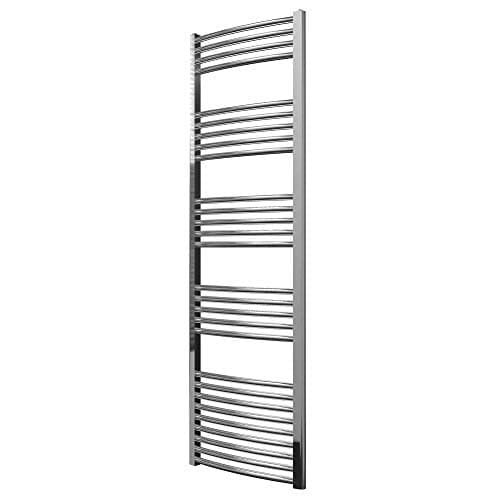Image of Greened House Chrome Curved Heated Towel Rail 500mm wide x 1600mm high Central Heating Towel Radiator