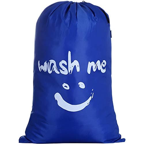 Image of IHOMAGIC Large Laundry Bag, Foldable Laundry Bag, Lightweight Storage Bag, Portable Large Capacity 120L for Dirty Clothes Blanket for Travel Bag, Bedroom, Hotel, Dorm, Dark Blue